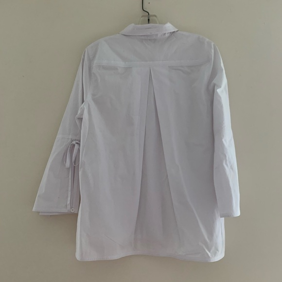 Mint Velvet White Tie Sleeve Poplin Shirt New 8 - Picture 5 of 7